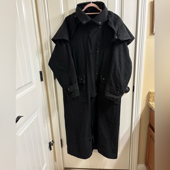 Outback Trail by Fox Fire FoxFire Mens Black Duster Coat Jacket Ranch Riding M